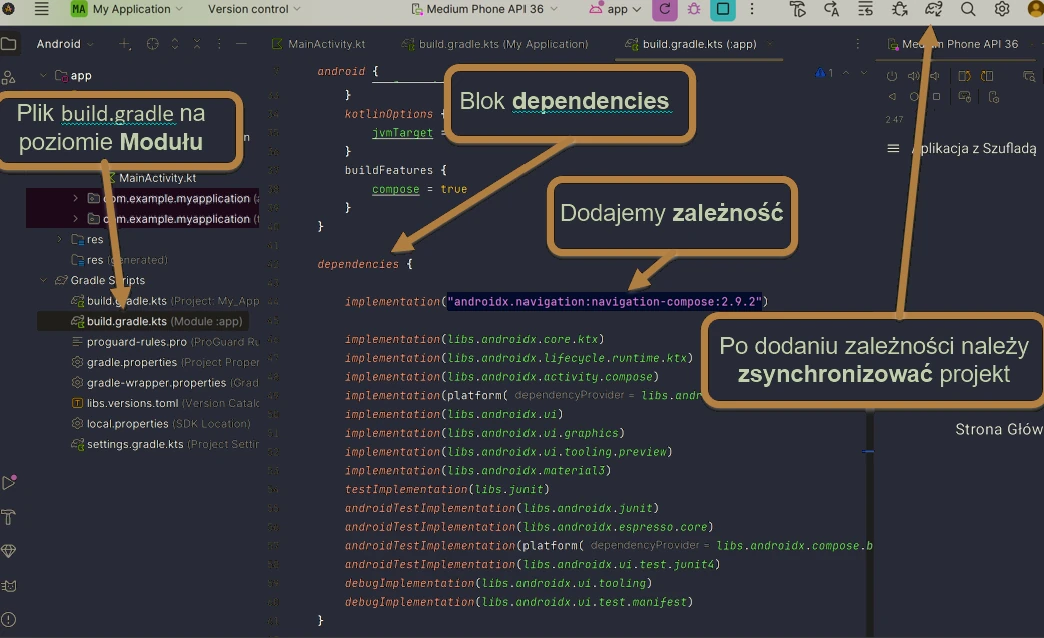 Okno programu z widokiem na plik konfiguracyjny.