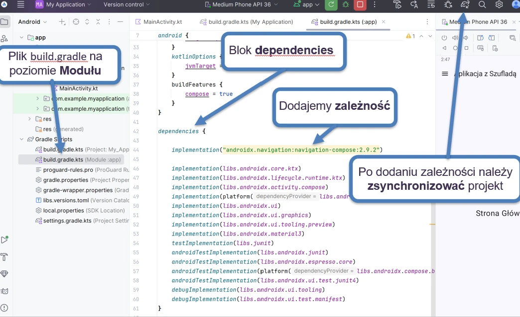 Okno programu z widokiem na plik konfiguracyjny.